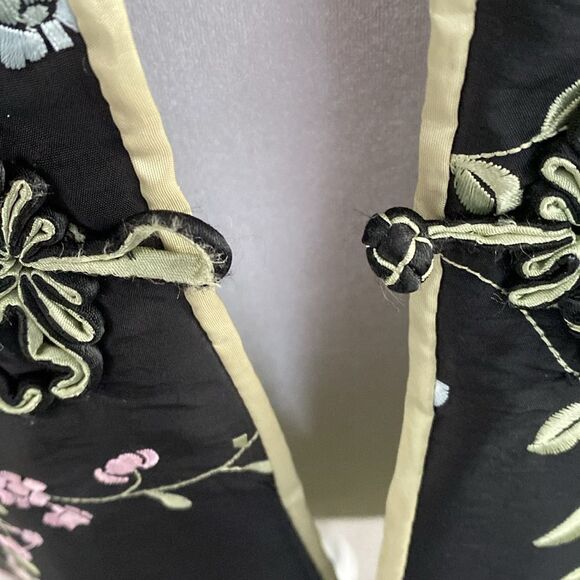 Canton Bazaar SF CA 100% Silk Floral Embroidered Jacket - Picture 8 of 13